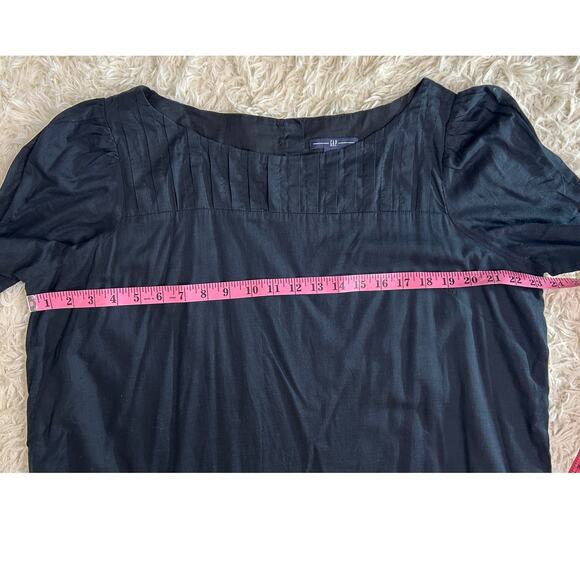 Gap Women's Size 20 Black Puff Sleeve Knee Length Button Back Shift Dress #0522 - Picture 10 of 11